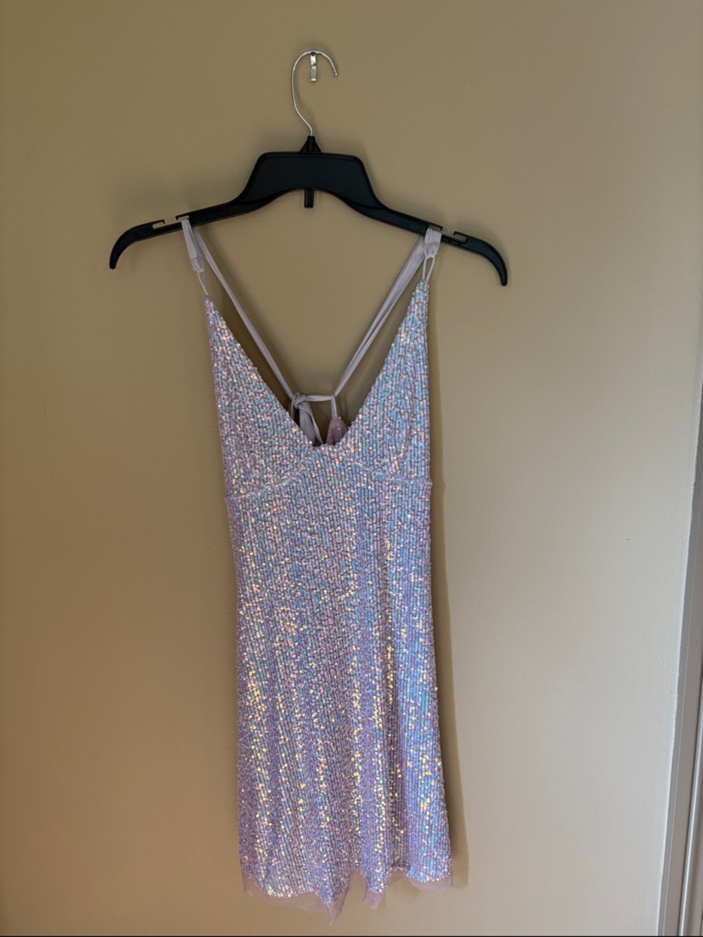 Free People Iridescent Sequin Mini Dress - Light Lavender